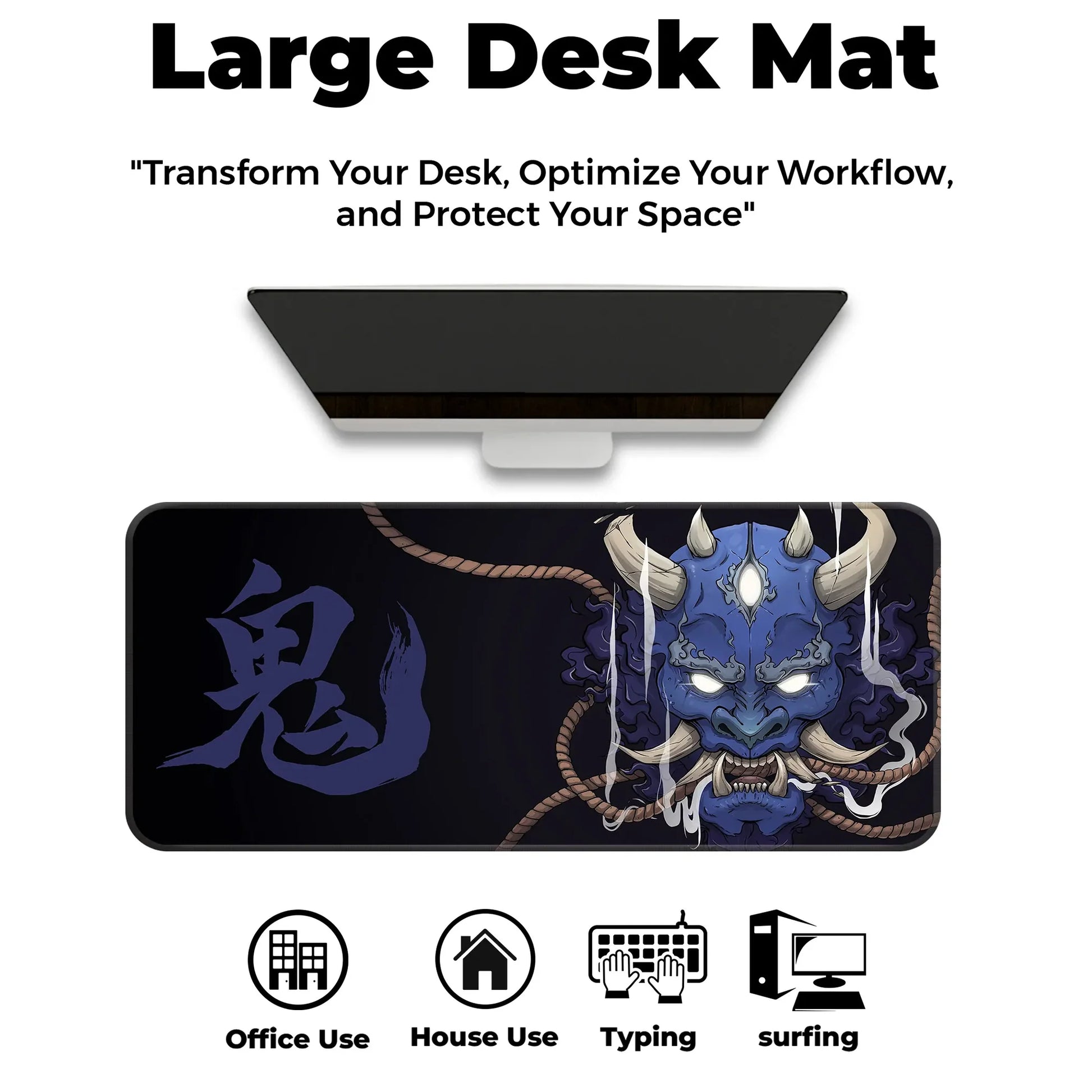 Demon Oni - Blue - E-XL Mousepad image 5