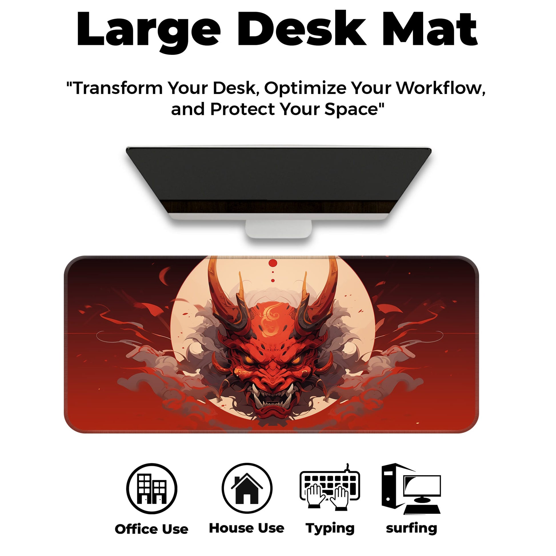 Oni Mask - Red - E-XL Mousepad image 5