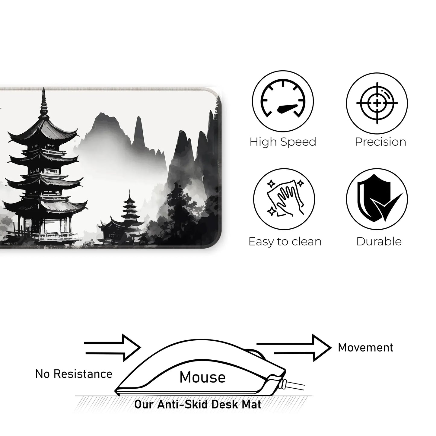 Japanese Zen Temple - E-XL Mousepad image 3