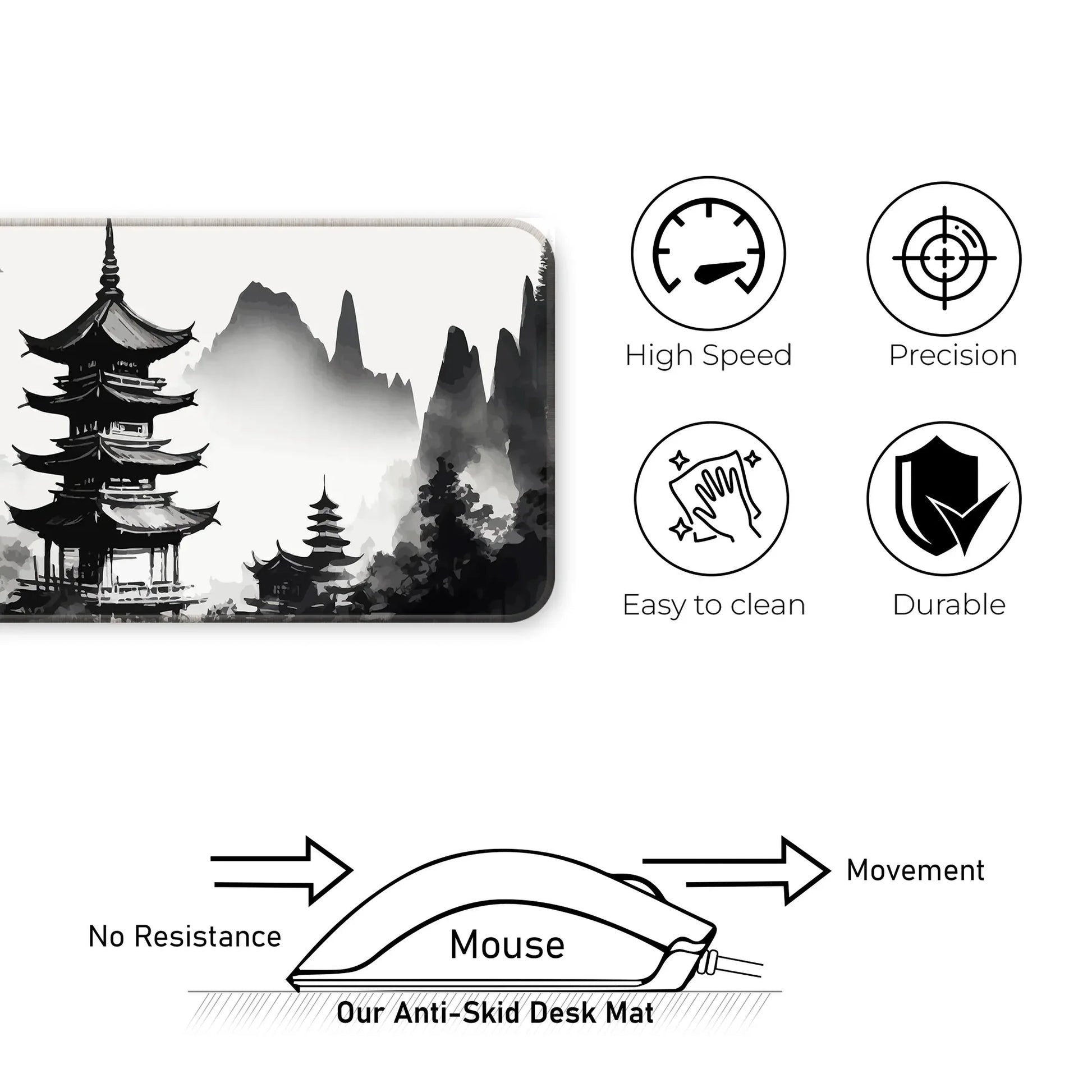 Japanese Zen Temple - E-XL Mousepad image 3