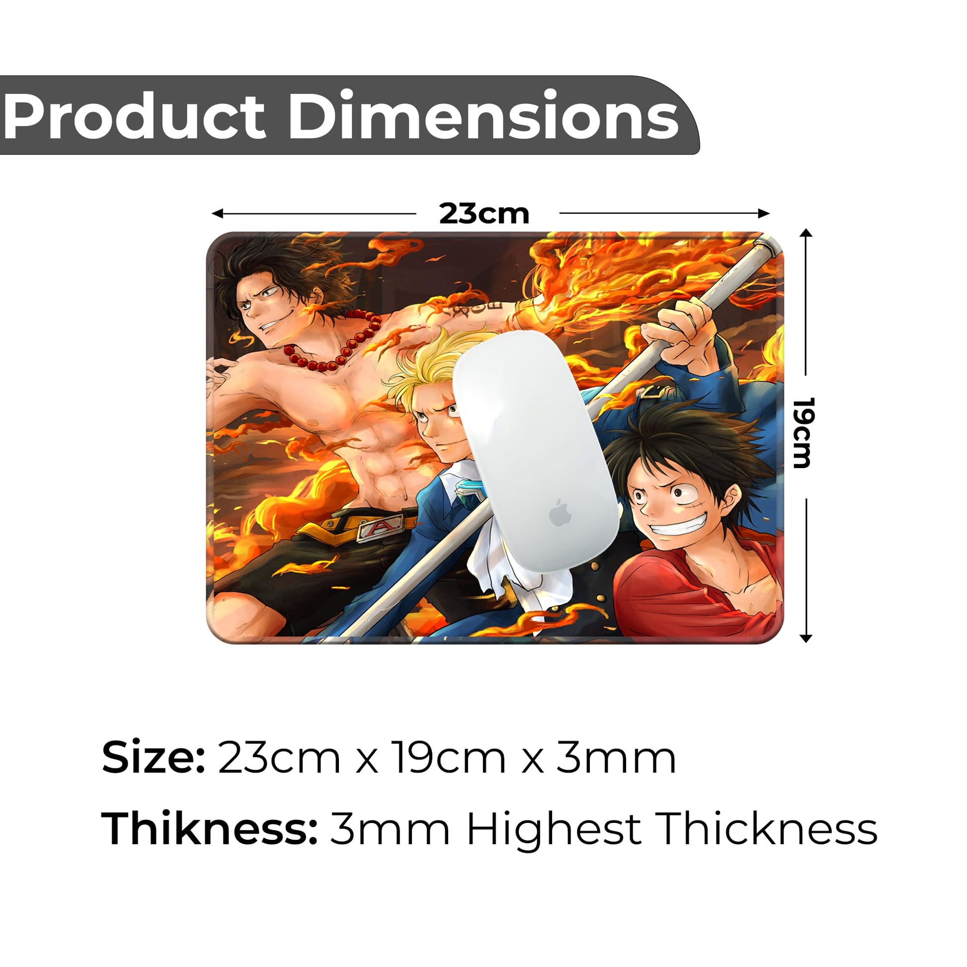 Luffy, Ace and Sabo - S Size Mousepad image 1