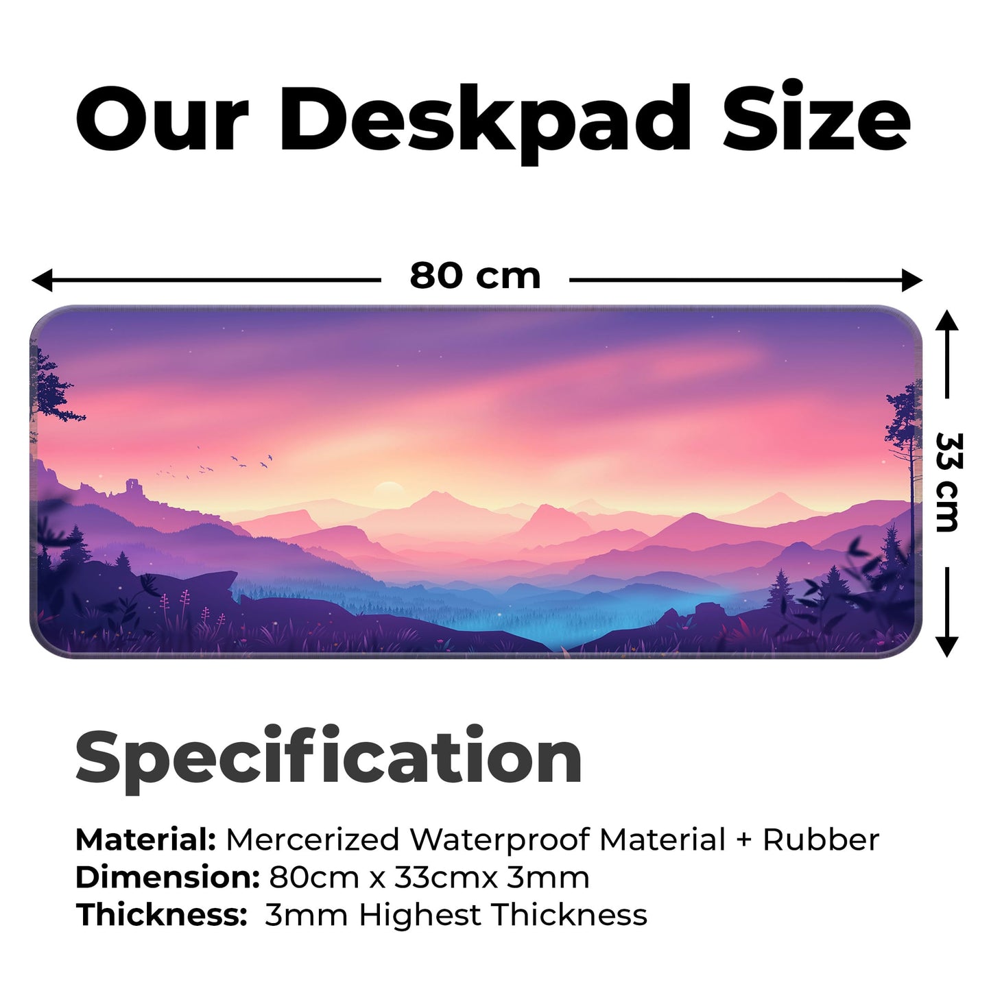 Mountains Subtle - E-XL Mousepad image 1