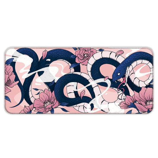 Sakura Snakes - Blue - E-XL Mousepad image 0