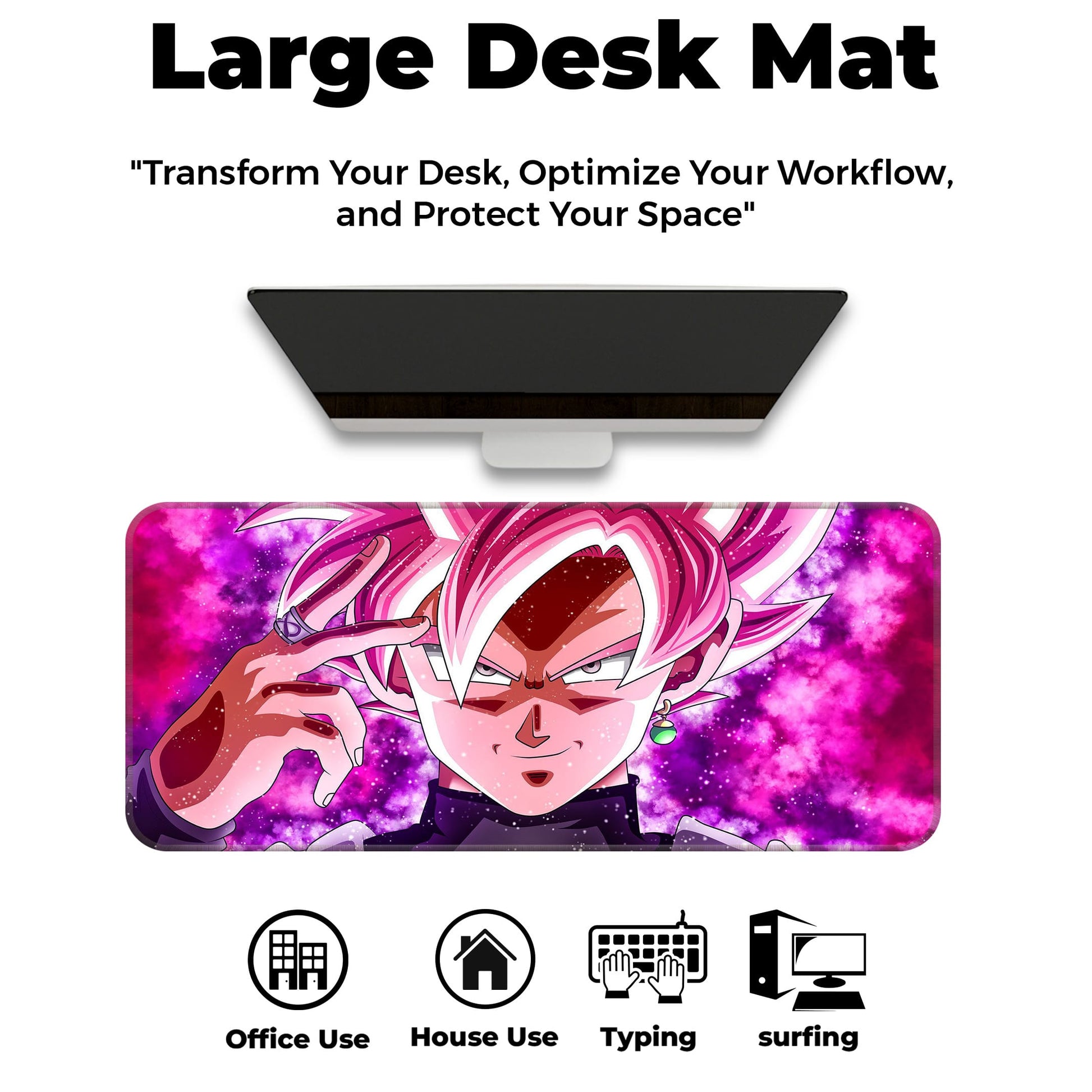 DBZ - Goku Black - SSJ Rose - E-XL Mousepad image 5