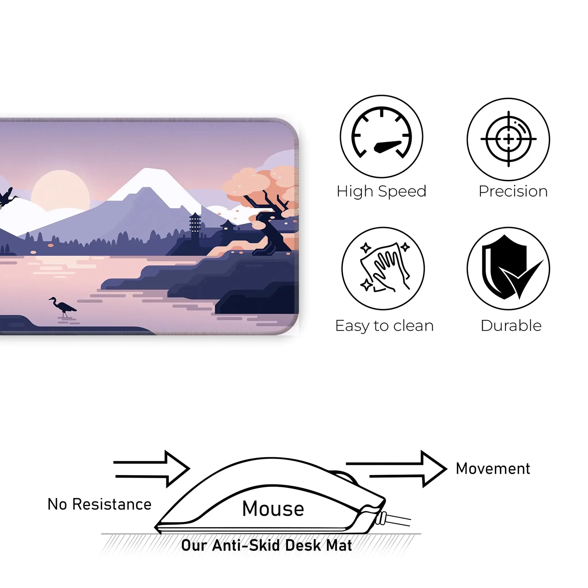 Mountains Art - Lavender - E-XL Mousepad image 3