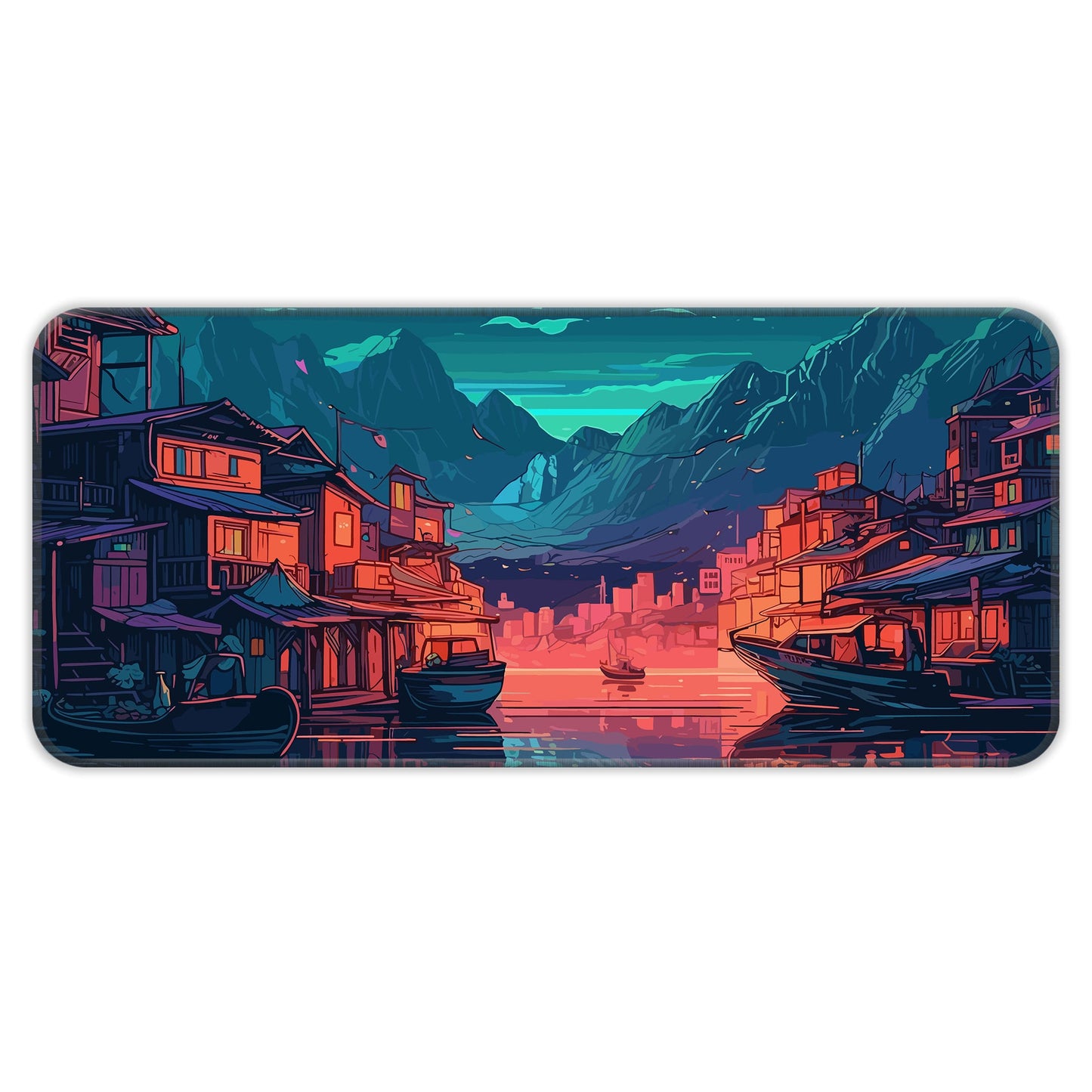 River Night City - E-XL Mousepad image 0