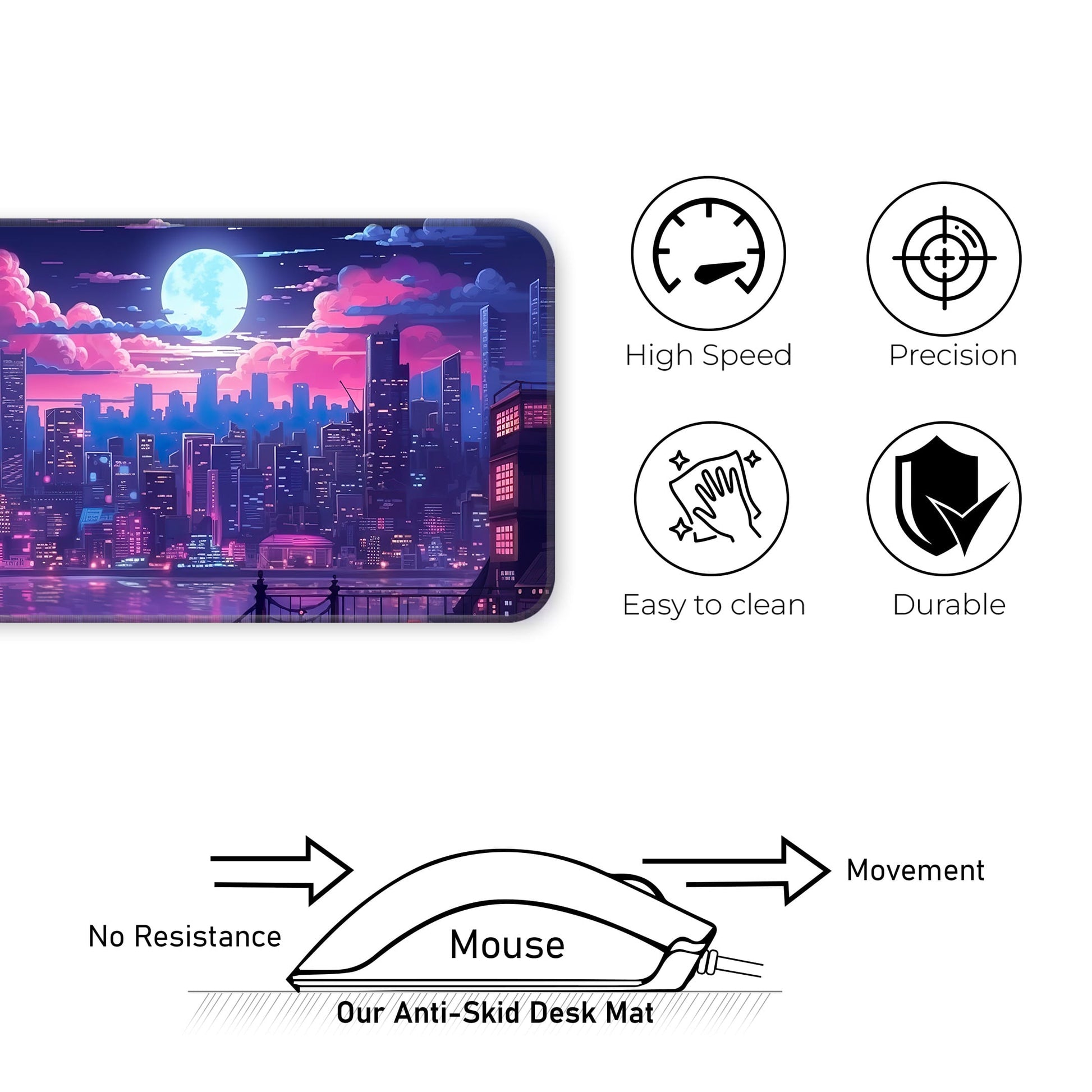 Midnight City Abstract - E-XL Mousepad image 3