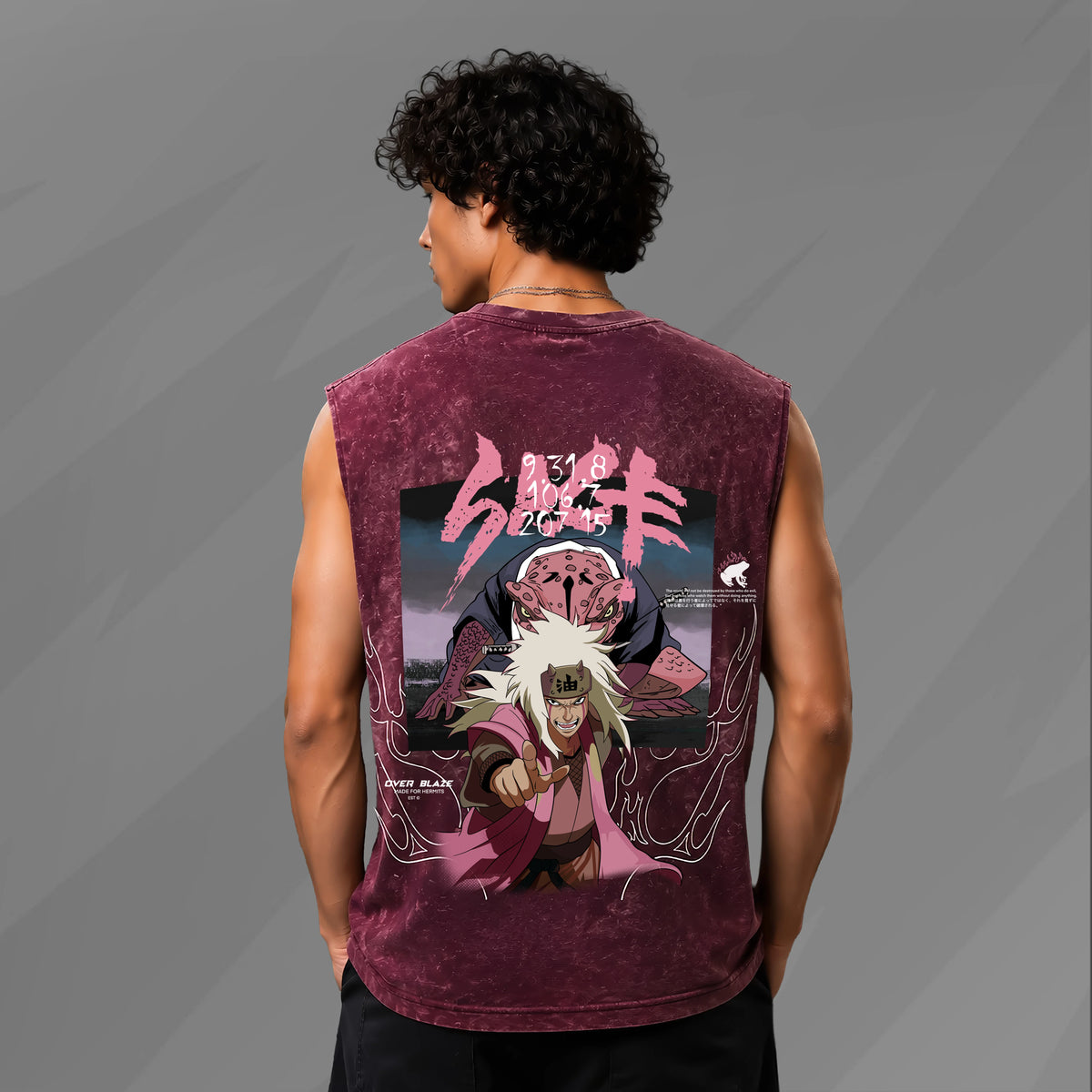Jiraiya "Pervy Sage"/ Maroon Acid Wash Tank