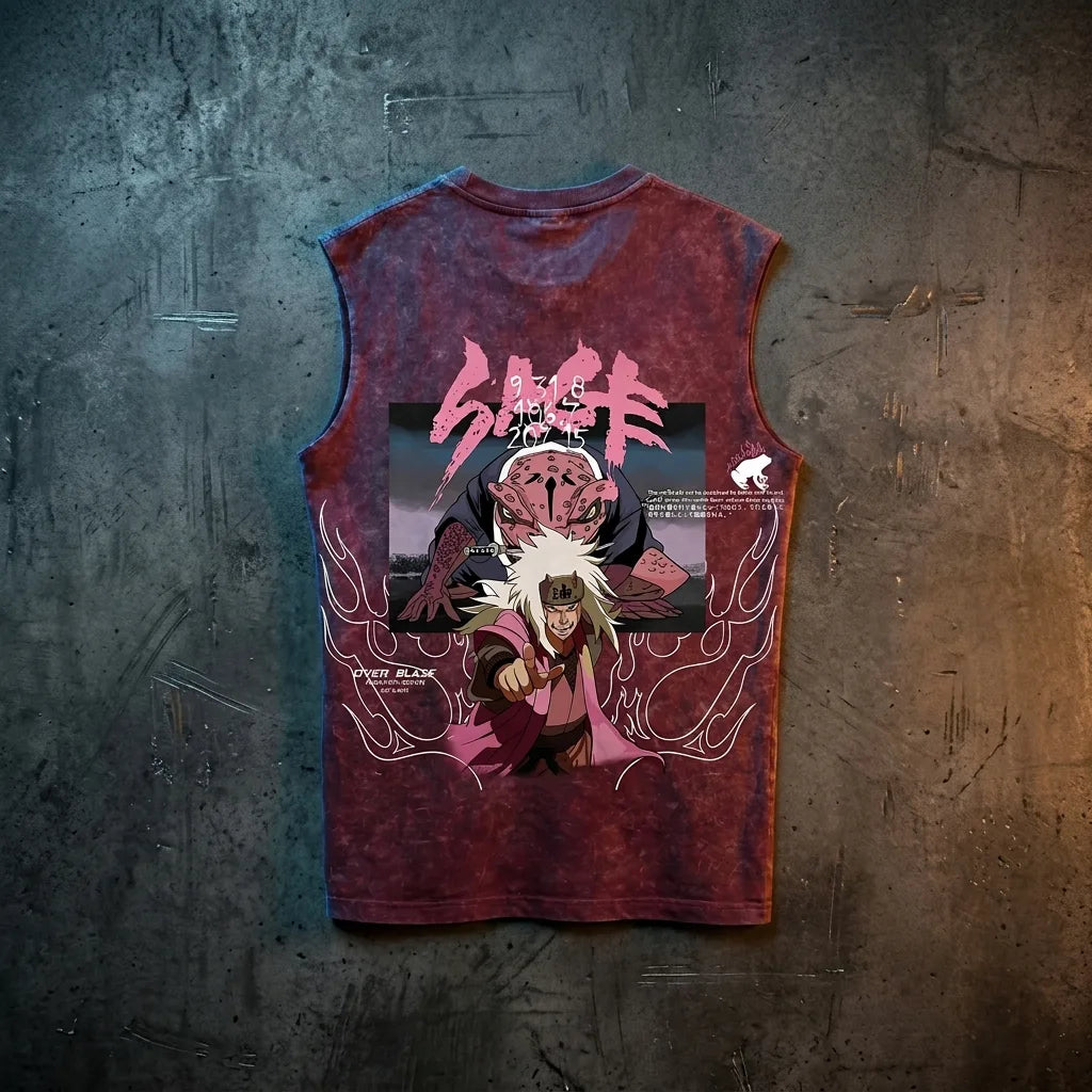 Jiraiya "Pervy Sage"/ Maroon Acid Wash Tank