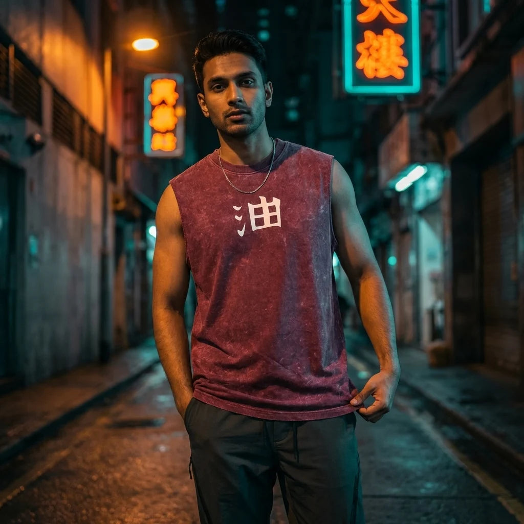 Jiraiya "Pervy Sage"/ Maroon Acid Wash Tank