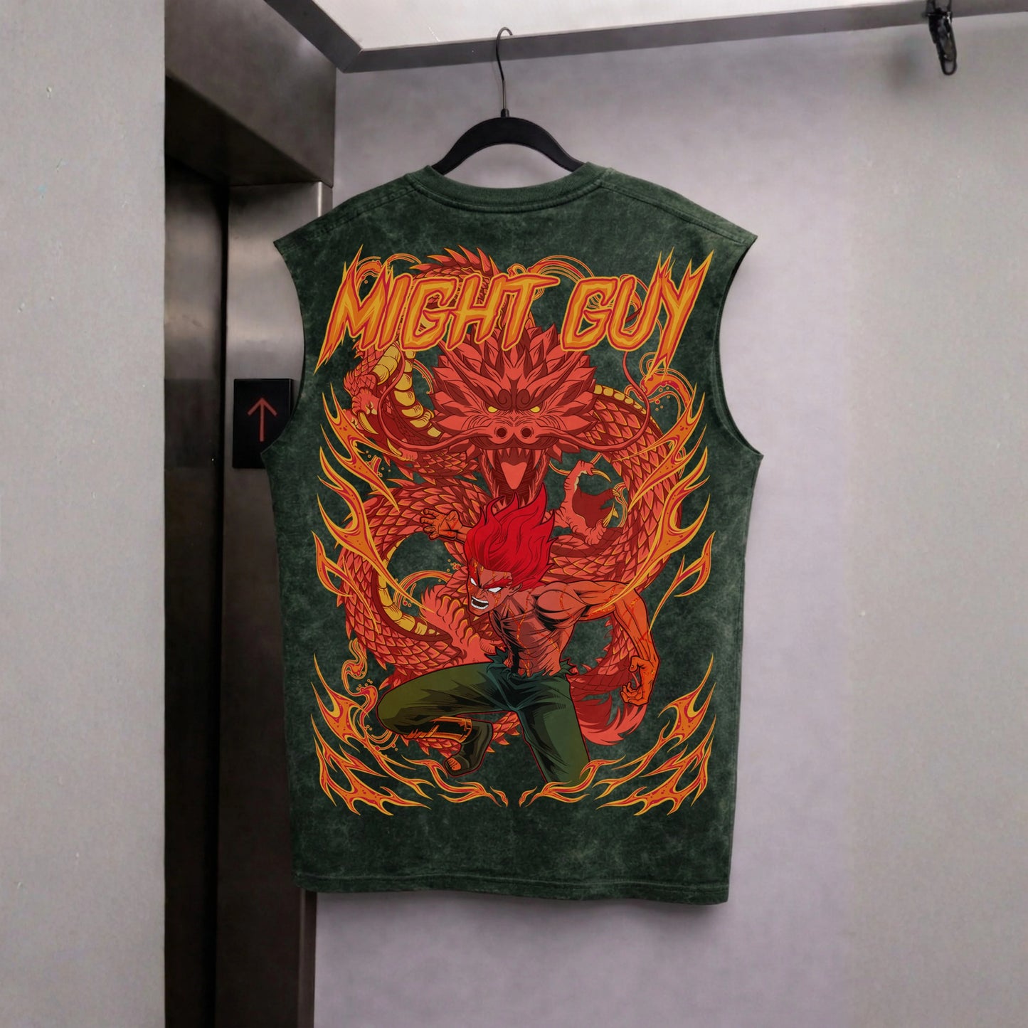 Might Guy / Hunter Green Acid Wash Tank