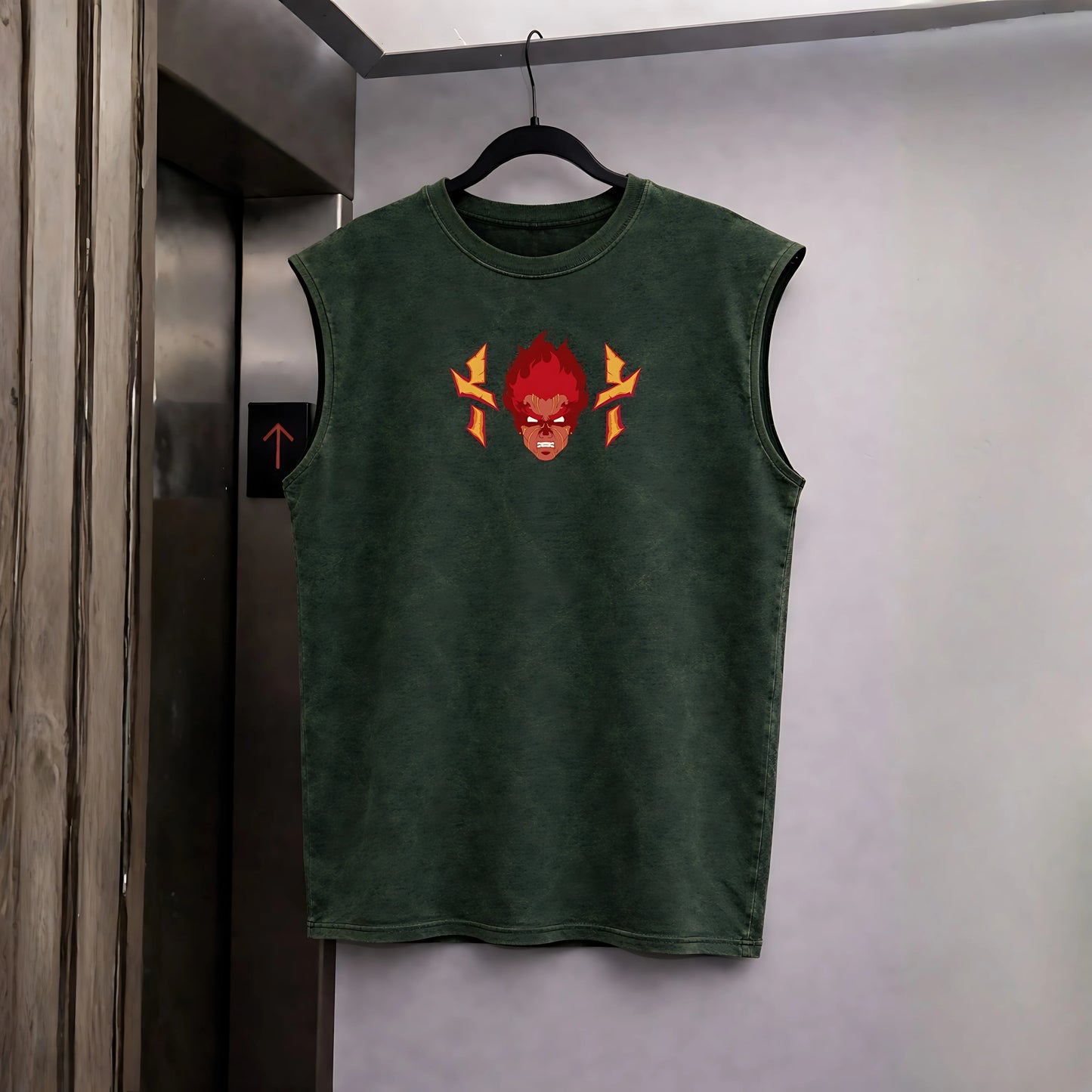 Might Guy / Hunter Green Acid Wash Tank