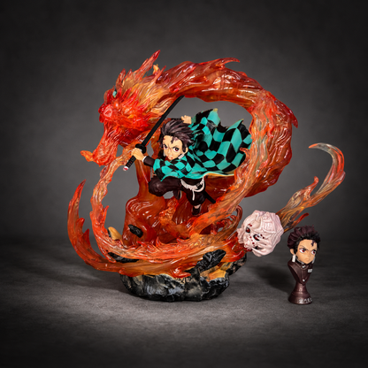 Tanjiro Kamado Sun Breathing (Hinokami Kagura) Statue — Demon Slayer Diorama Figure