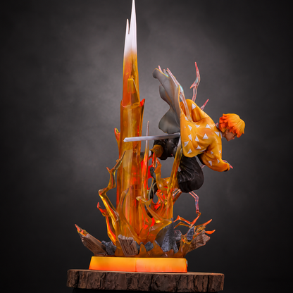 Zenitsu Agatsuma Thunder Breathing Statue — Demon Slayer LED Figure