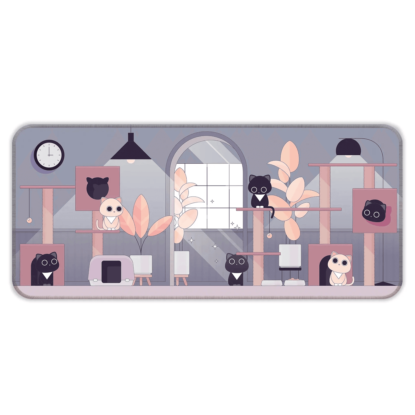 Relaxed Black Kittens - Lavender - E-XL Mousepad image 0