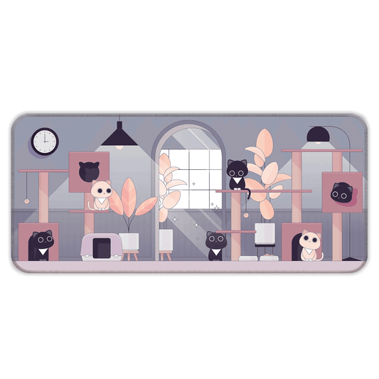 Relaxed Black Kittens - Lavender - E-XL Mousepad image 0
