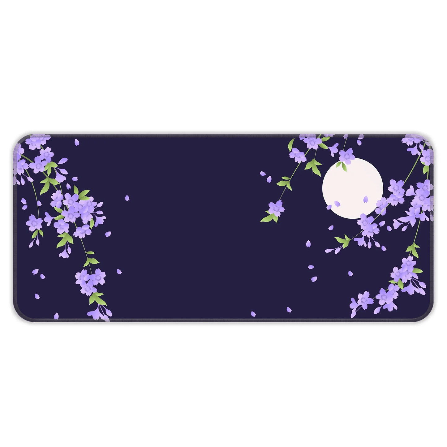 Sakura Petals Moon - Purple - E-XL Mousepad image 0