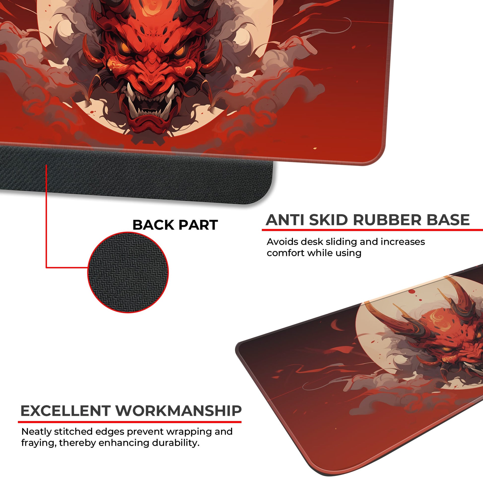 Oni Mask - Red - E-XL Mousepad image 2