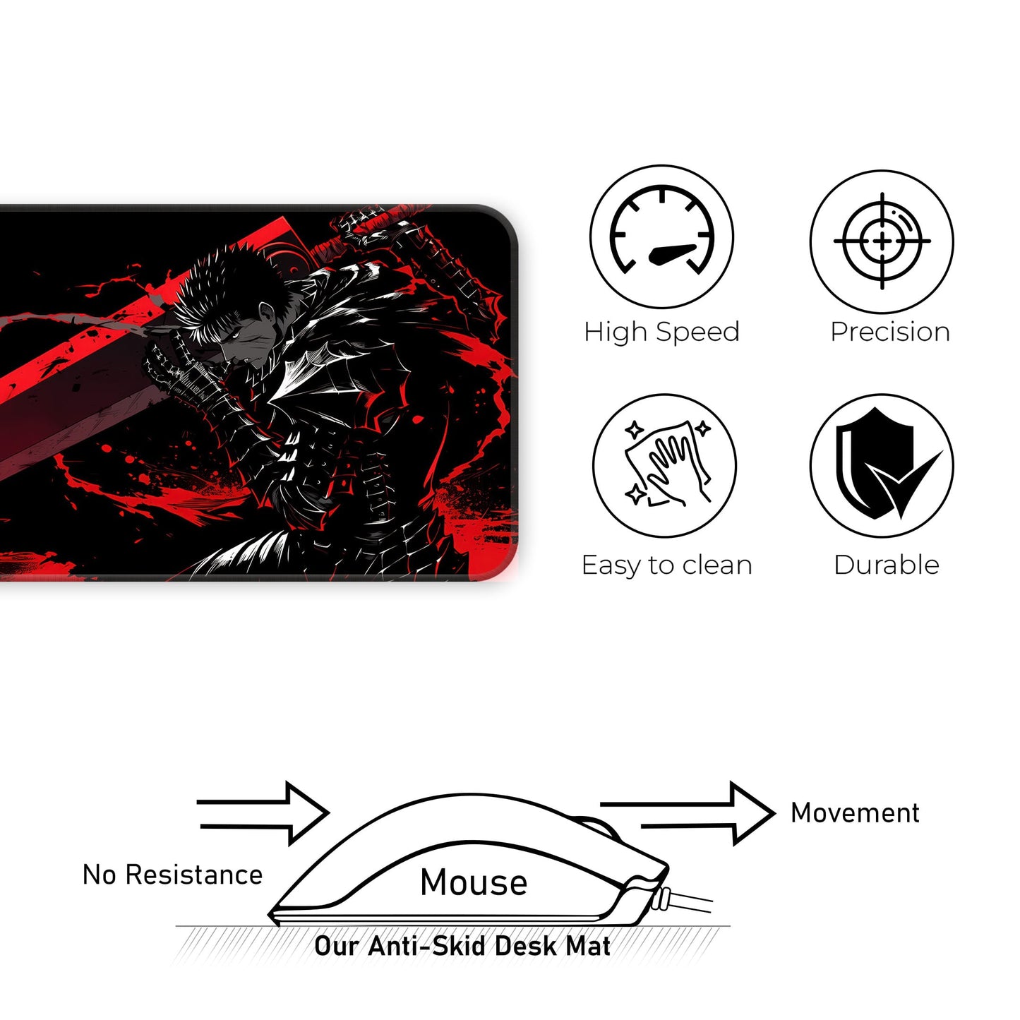 Berserk - Guts - E-XL Mousepad image 3