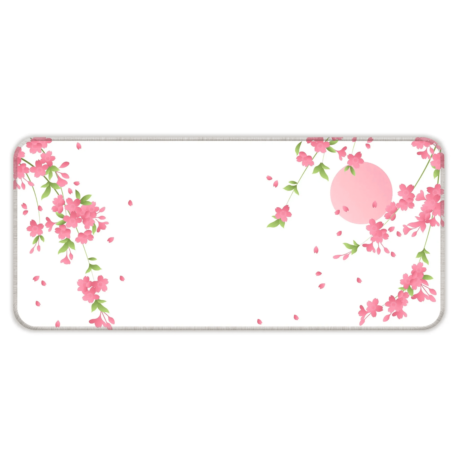 Sakura Petals Moon - White - E-XL Mousepad image 0
