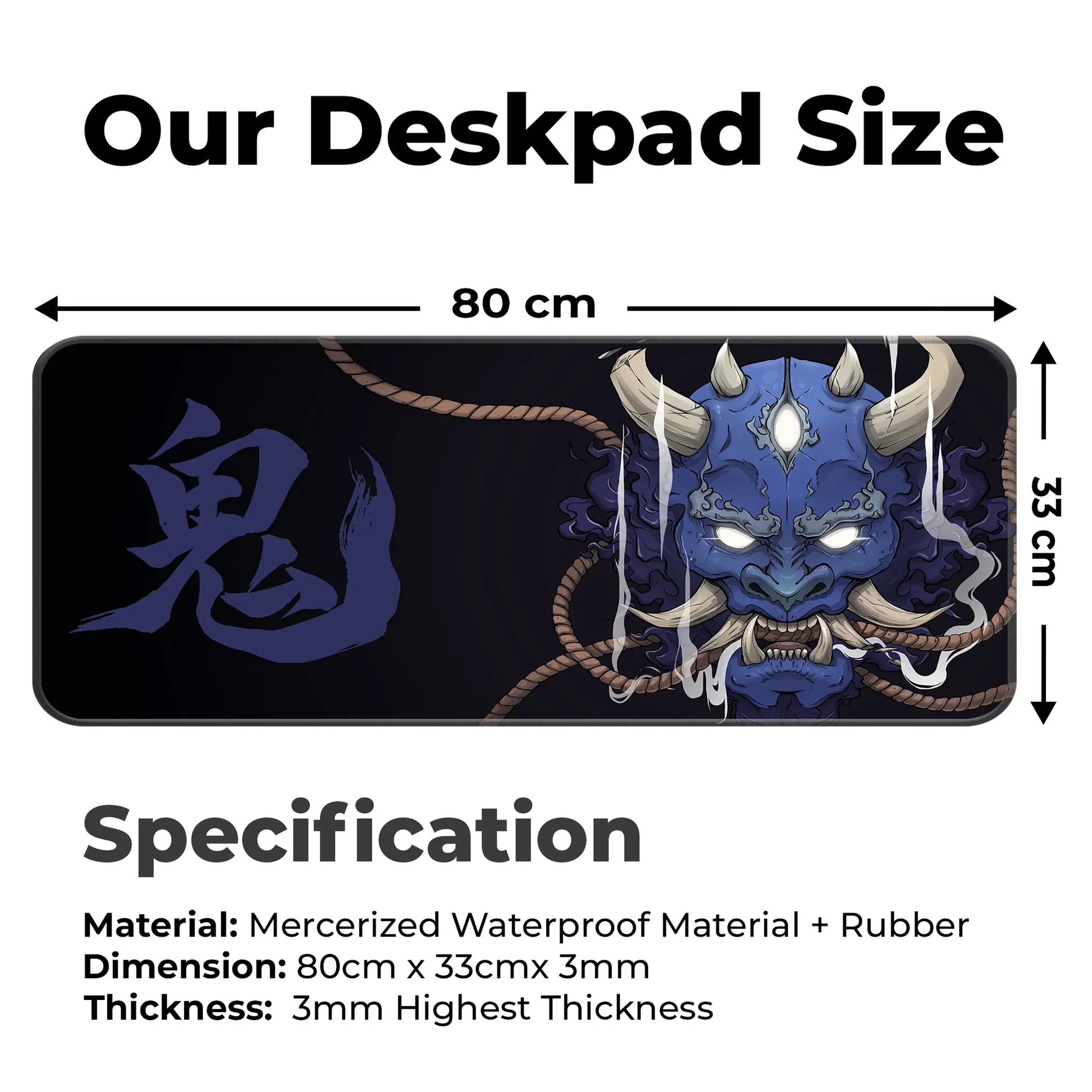 Demon Oni - Blue - E-XL Mousepad image 1