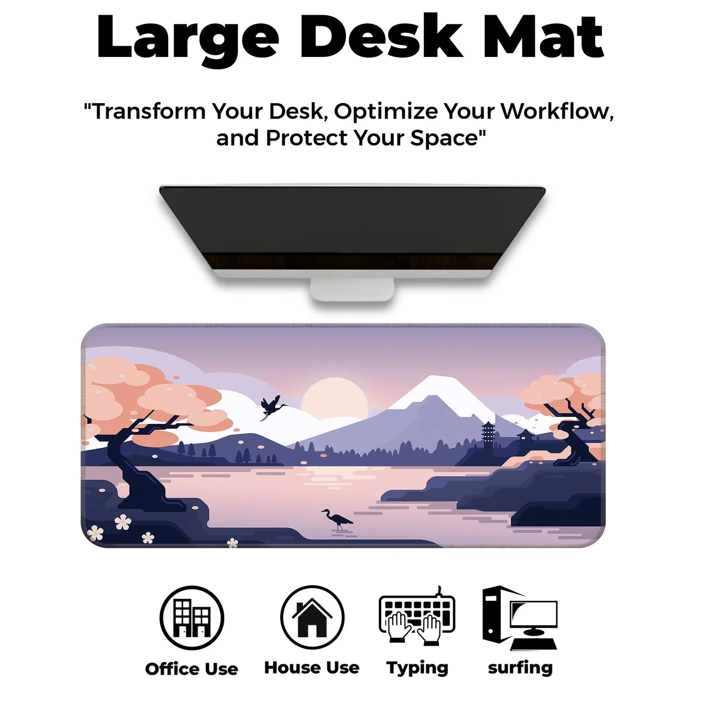 Mountains Art - Lavender - E-XL Mousepad image 5