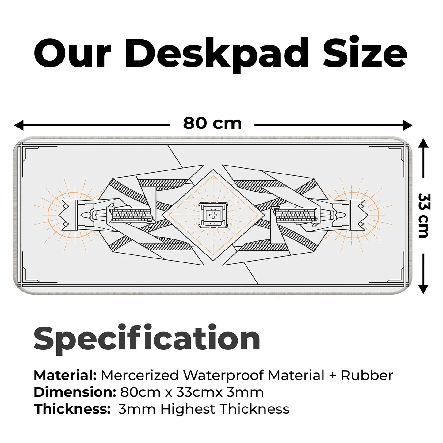 Minimal Keycap - Off White - E-XL Mousepad image 1