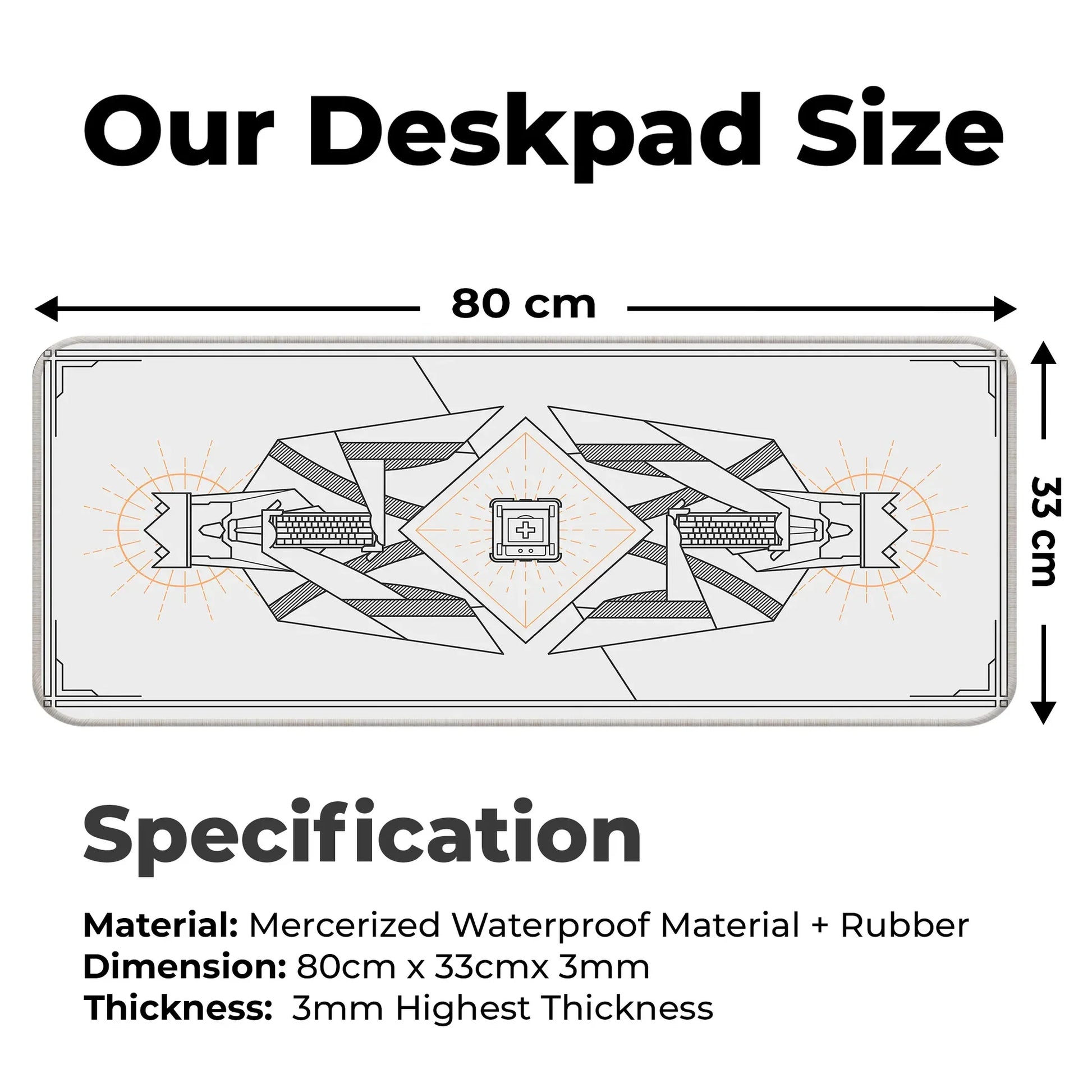 Minimal Keycap - Off White - E-XL Mousepad image 1