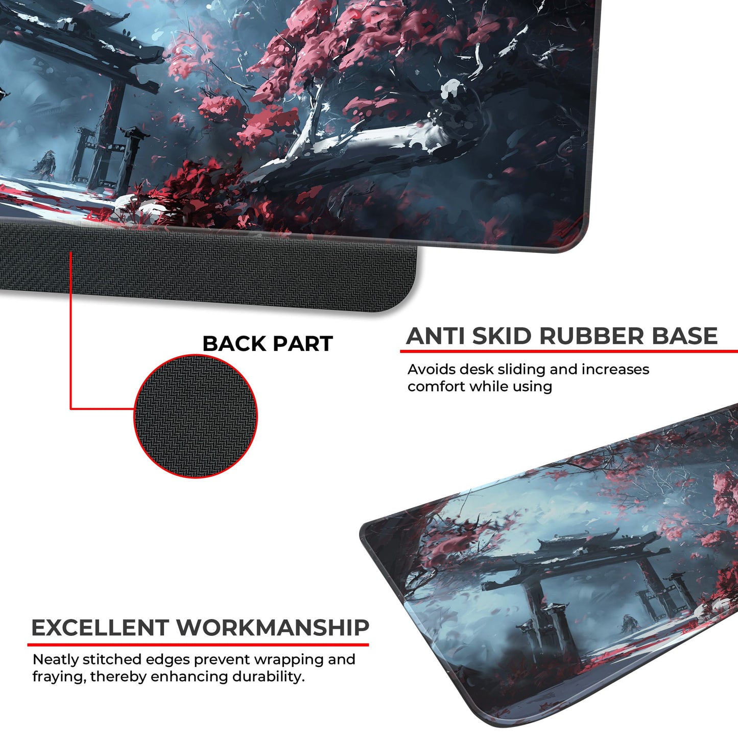 Dark Sakura Art - E-XL Mousepad image 2