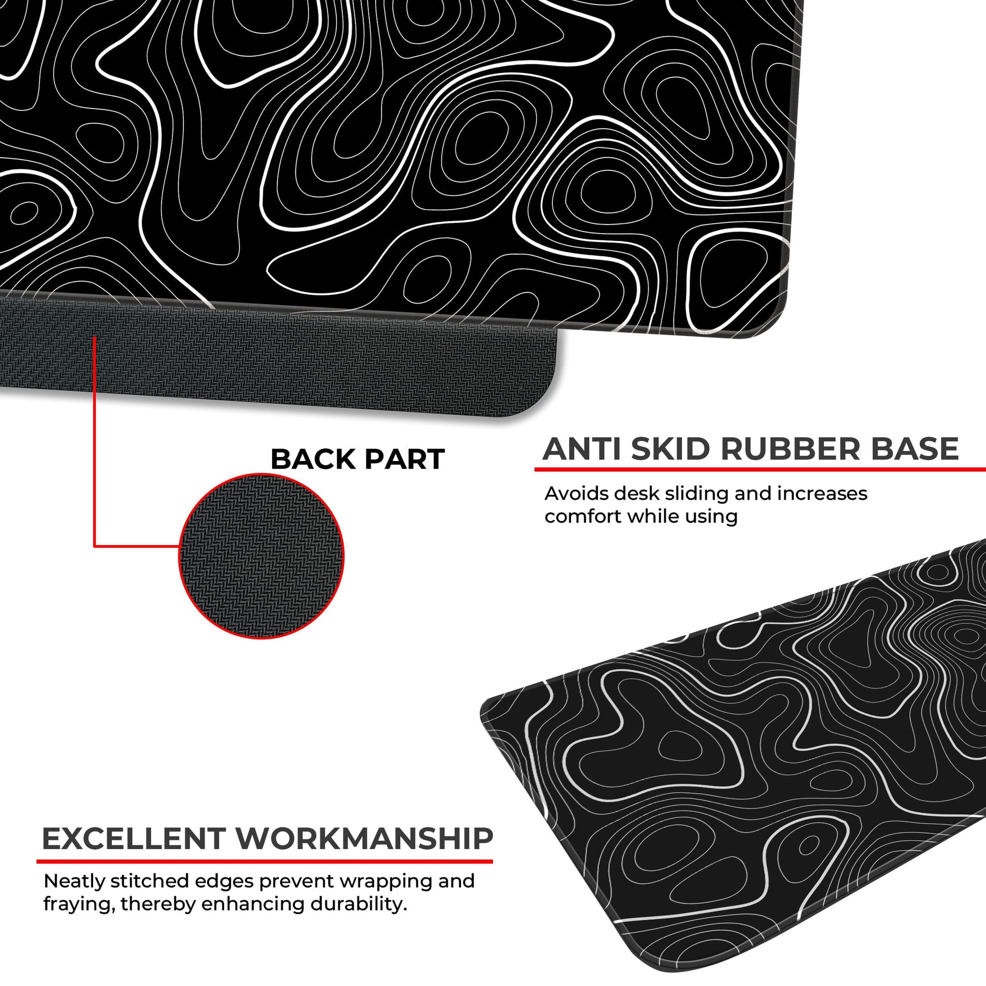 Black Topography - E-XL Mousepad image 2