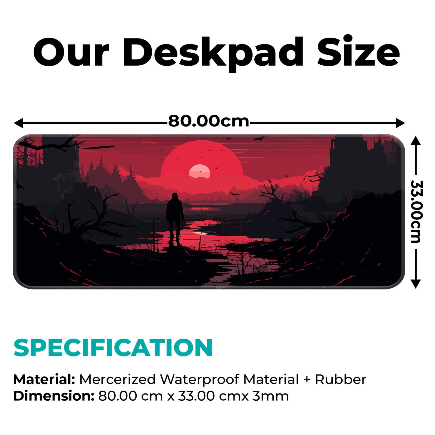Red Landscape - E-XL Mousepad image 1