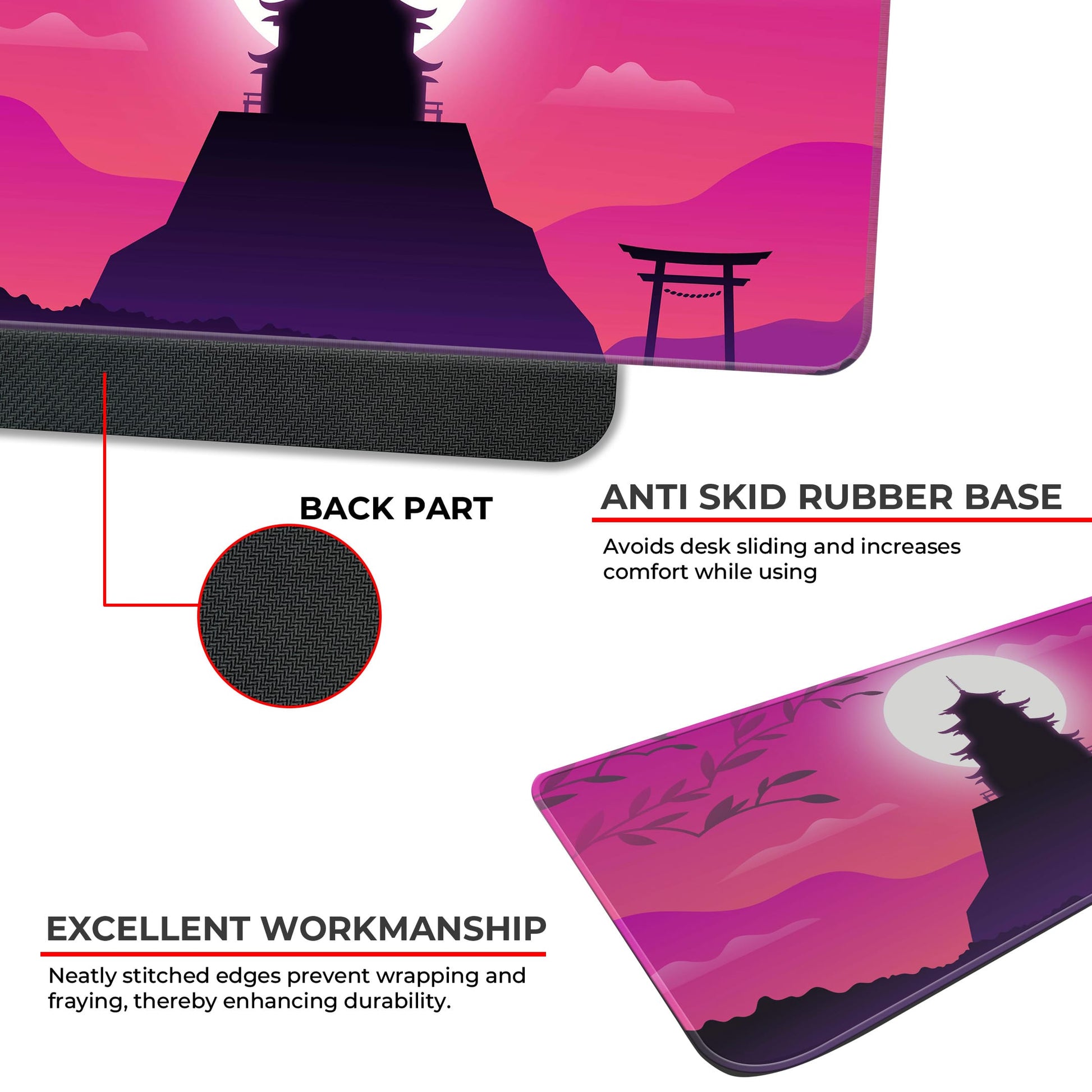 Pink Japanese Temple - E-XL Mousepad image 2