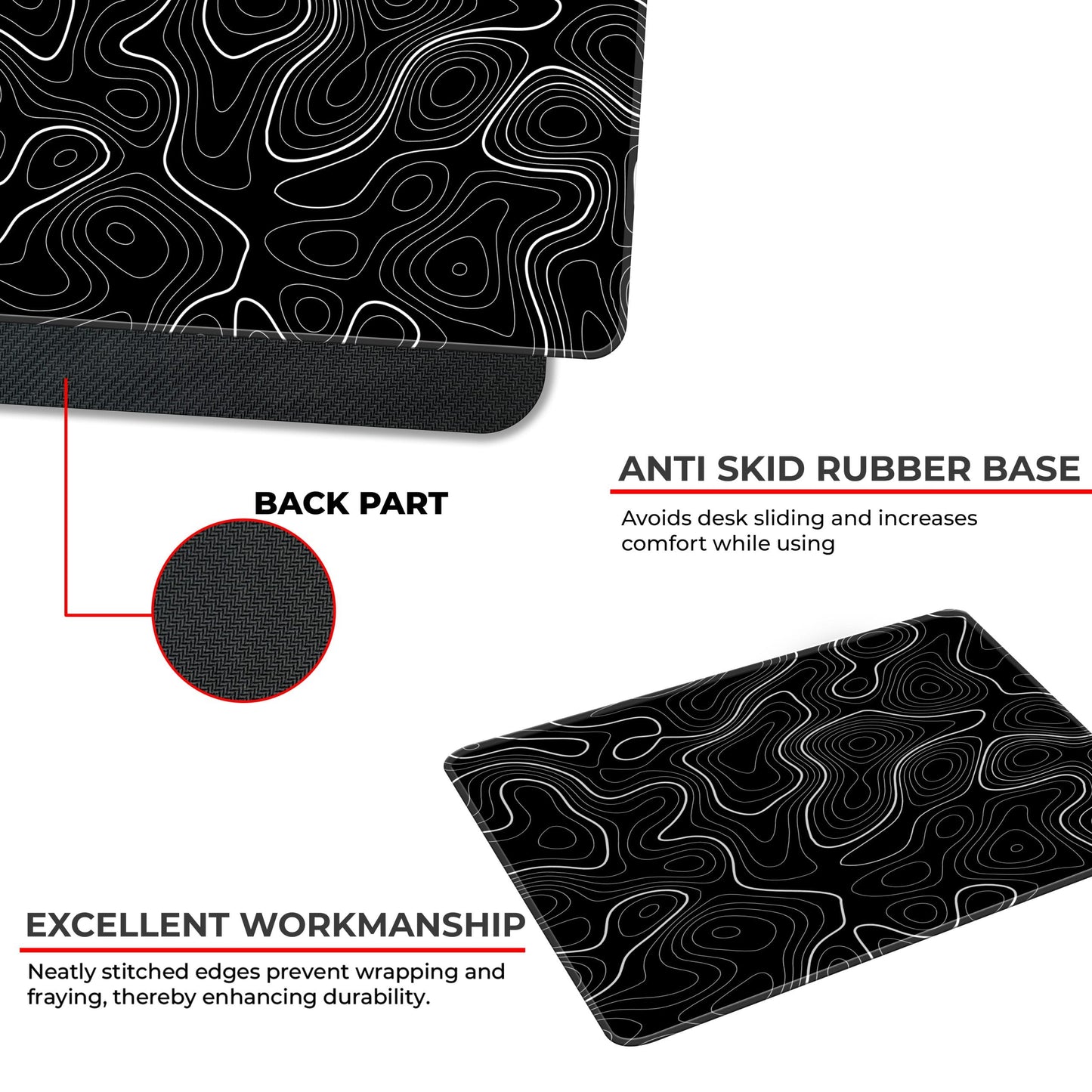 Black Topography - S Size Mousepad image 3
