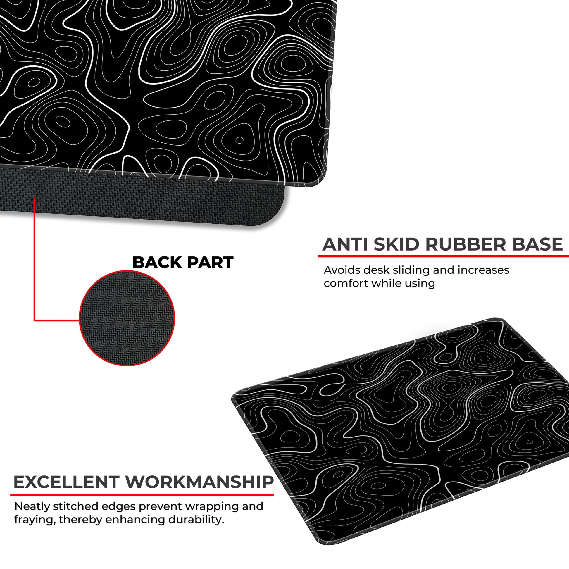 Black Topography - S Size Mousepad image 3