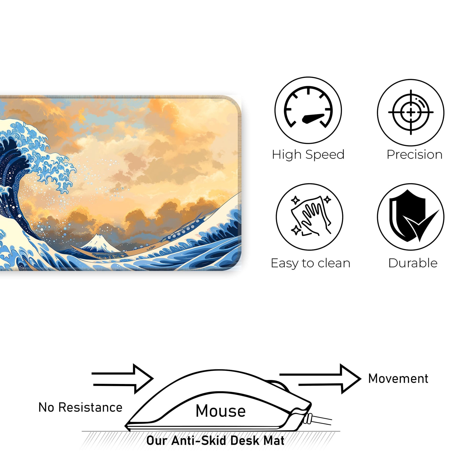 Sea Waves Abstract - E-XL Mousepad image 3