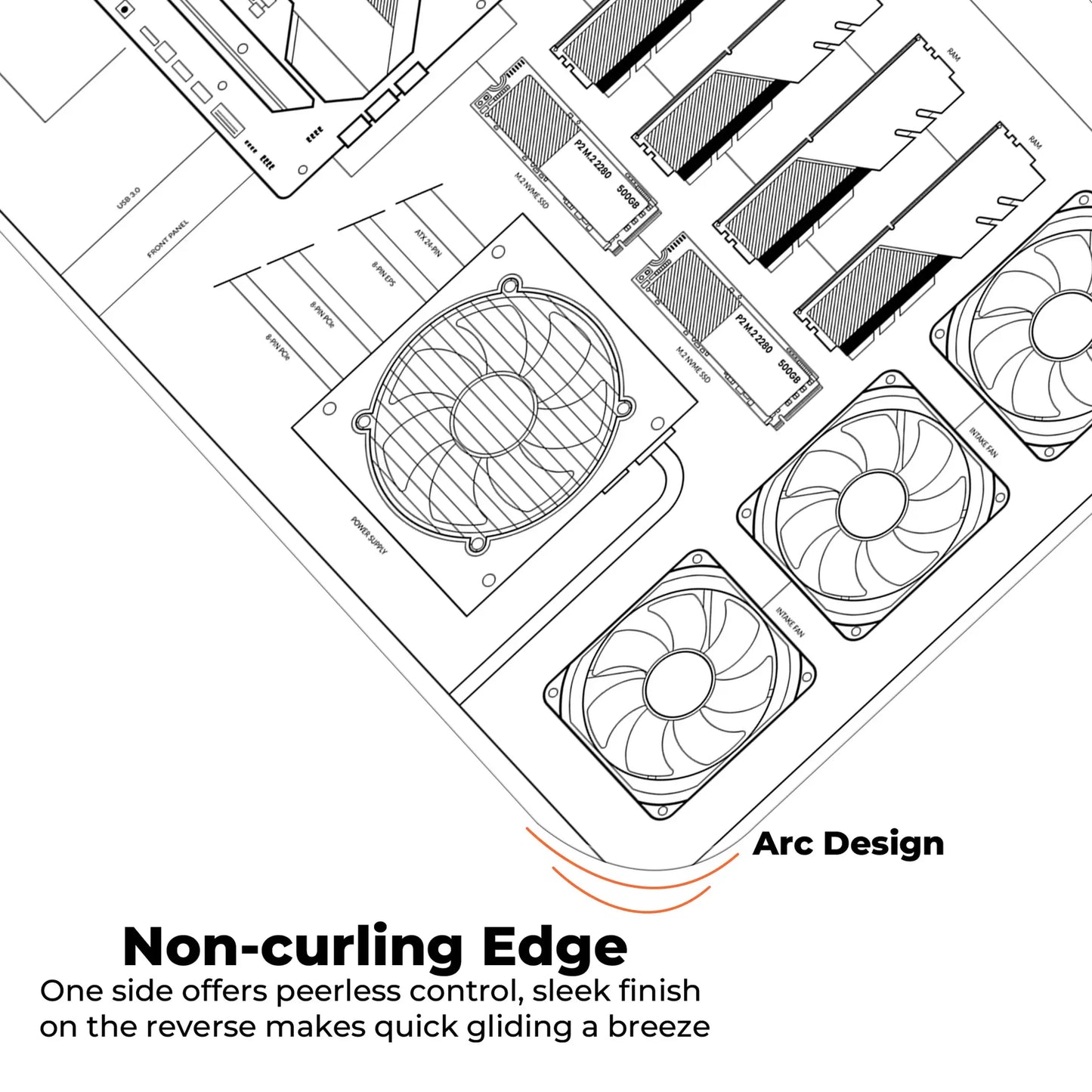 PC Building Guide - White - E-XL Mousepad image 4