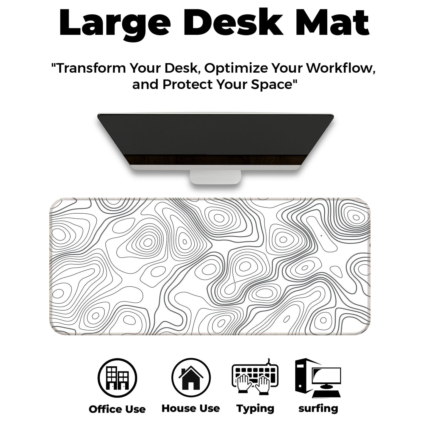 White Topography - E-XL Mousepad image 5