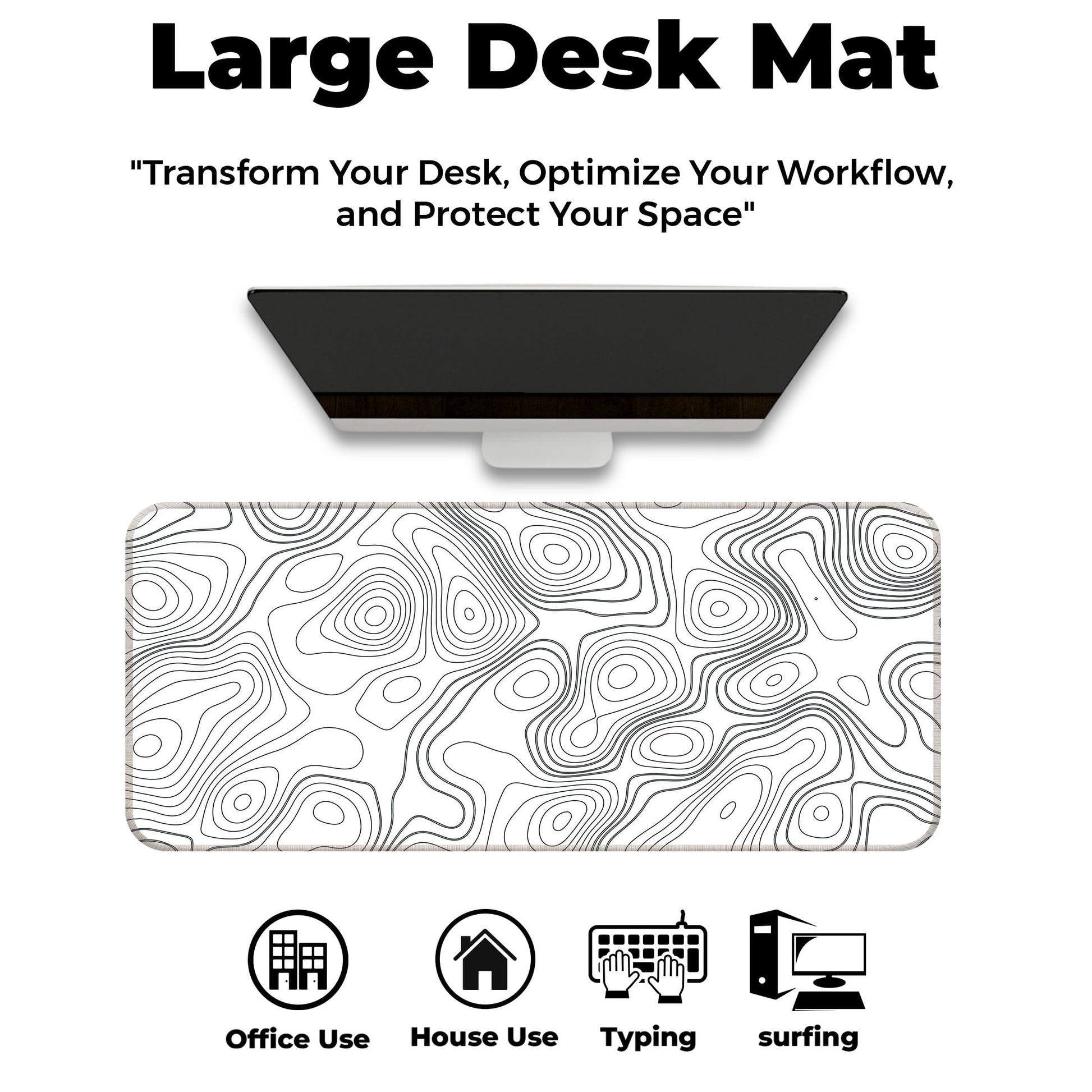 White Topography - E-XL Mousepad image 5