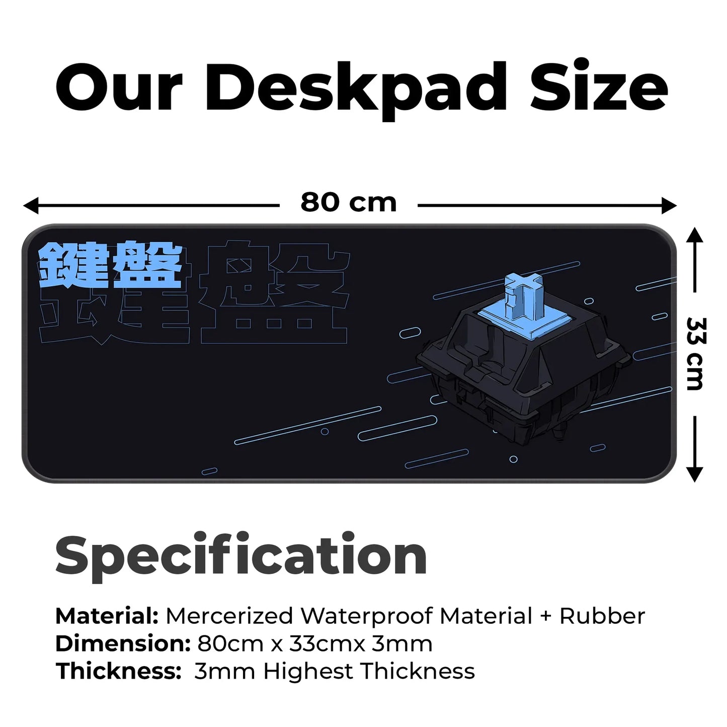 Keycap Abstract - Blue - E-XL Mousepad image 1