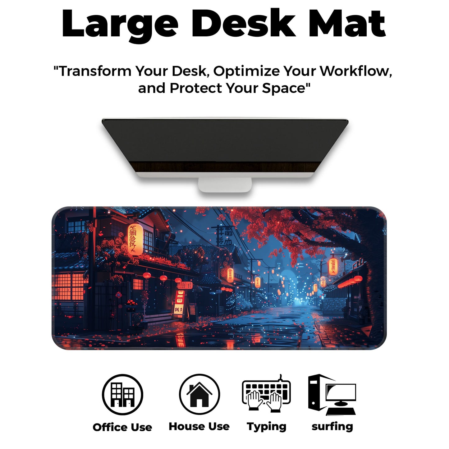 Japanese Night City - E-XL Mousepad image 5