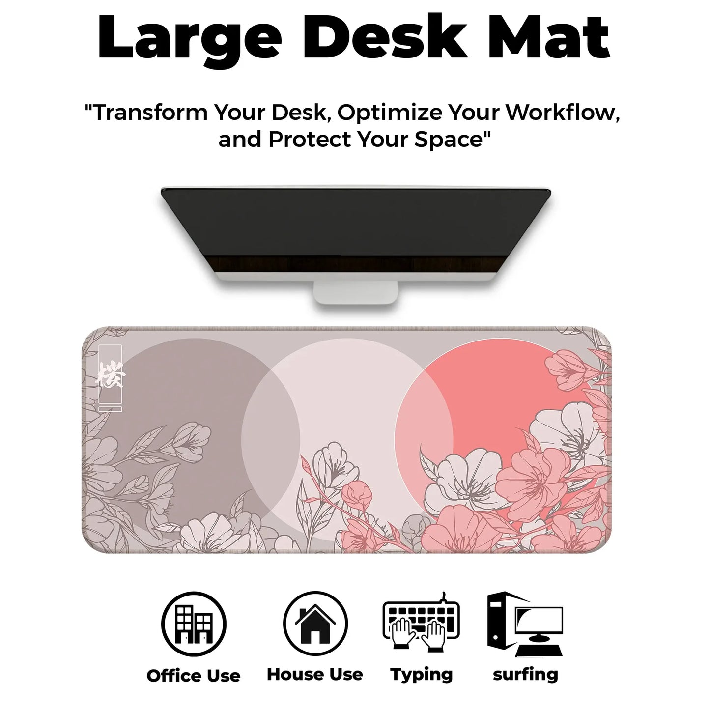 Sakura Circles - Peach - E-XL Mousepad image 5