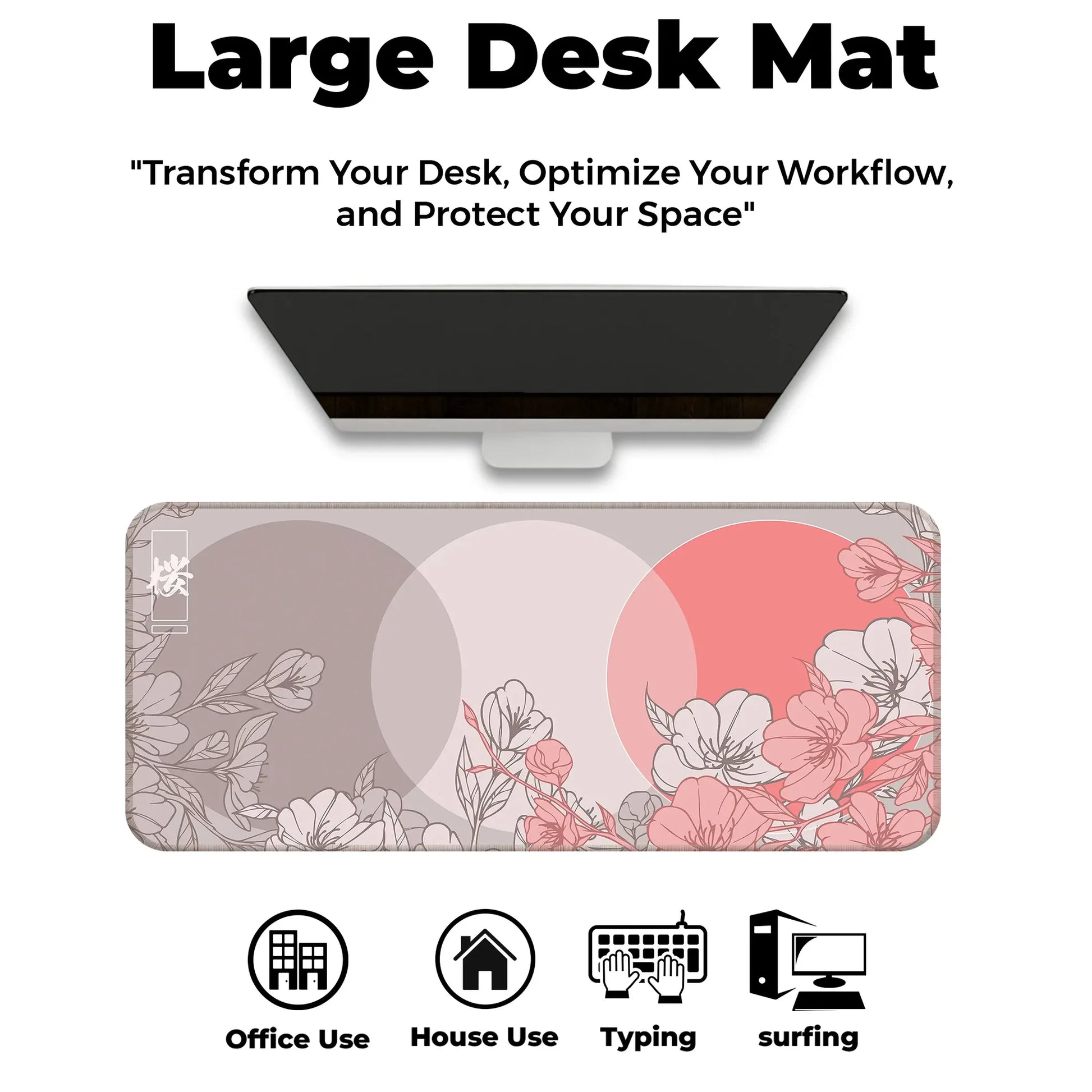 Sakura Circles - Peach - E-XL Mousepad image 5