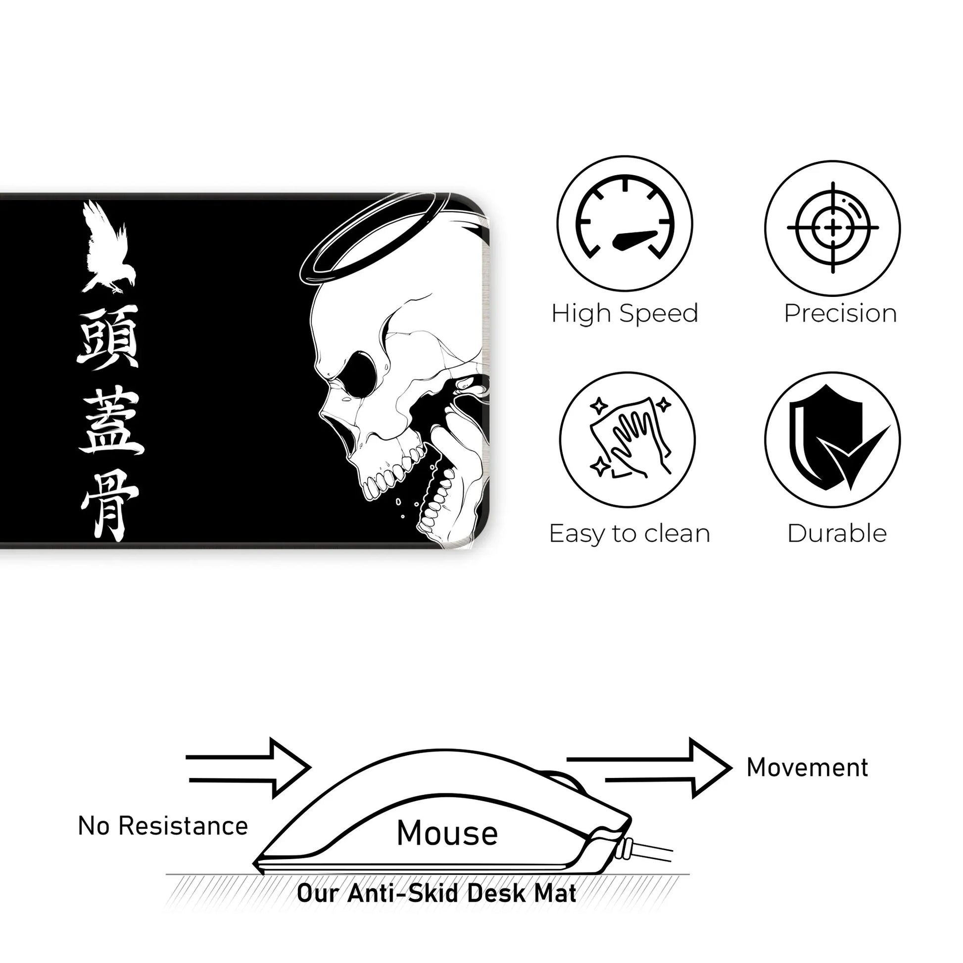 Devil or Angel - Black - E-XL Mousepad image 3