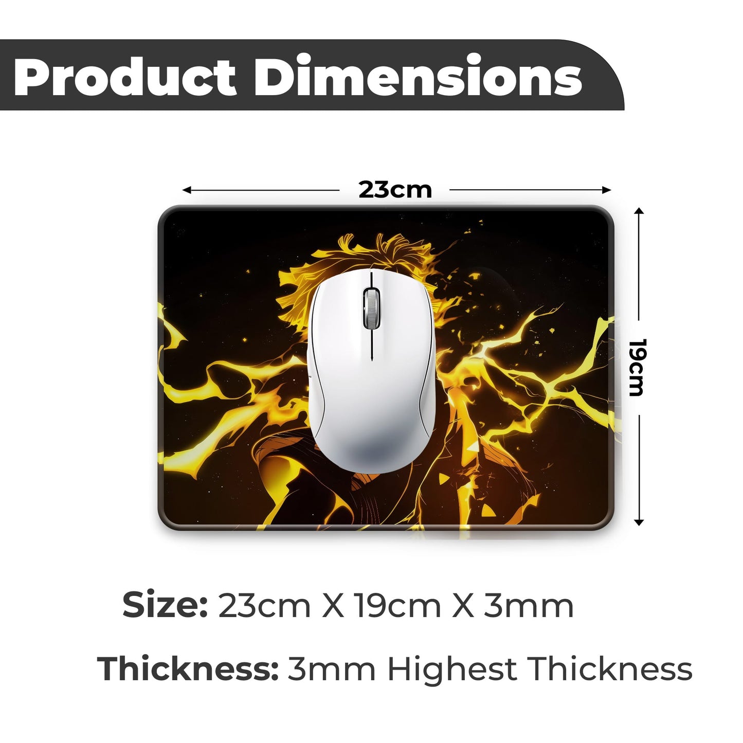 Zenitsu Dark - S Size Mousepad image 1