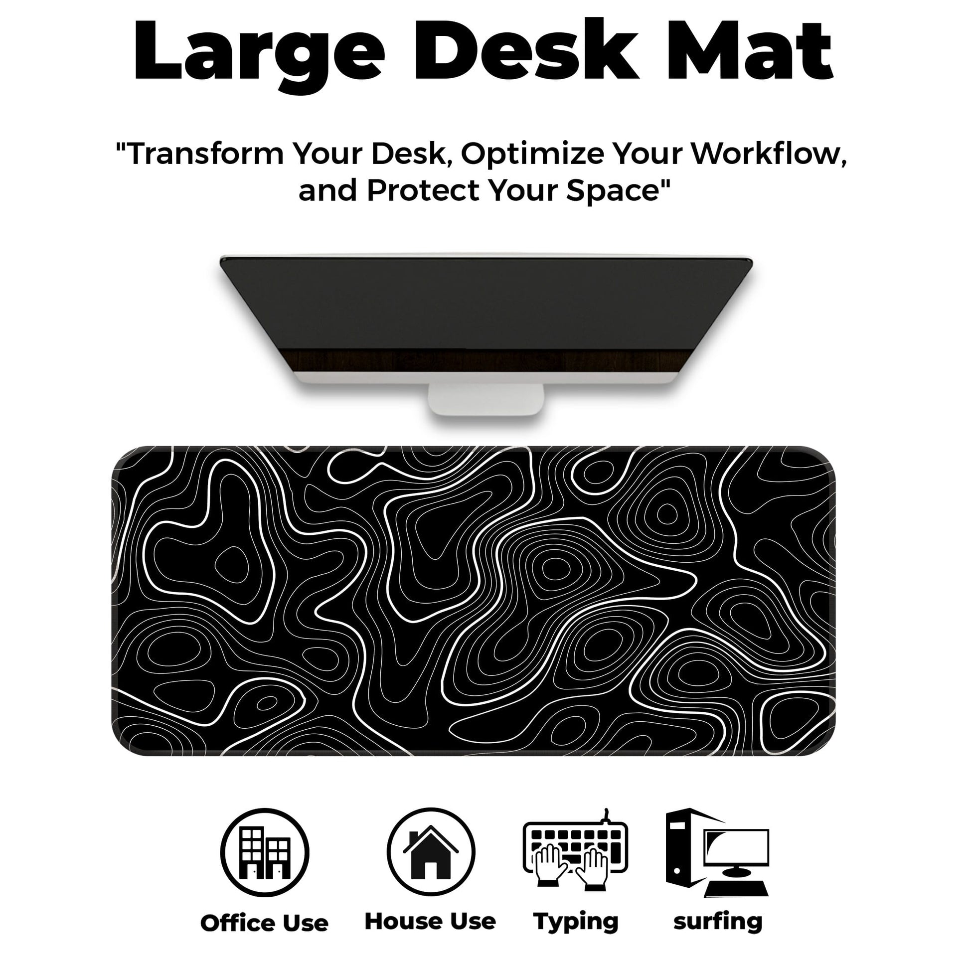 Black Topography - E-XL Mousepad image 5