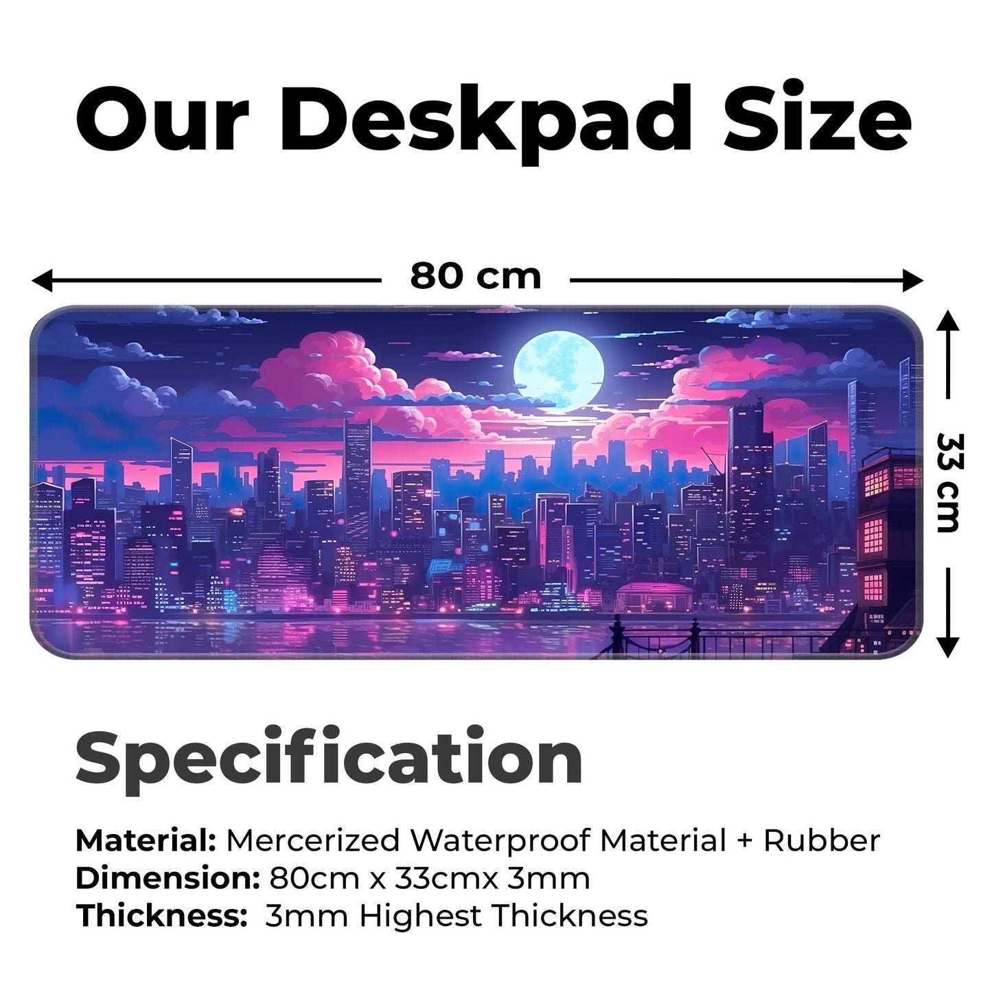 Midnight City Abstract - E-XL Mousepad image 1