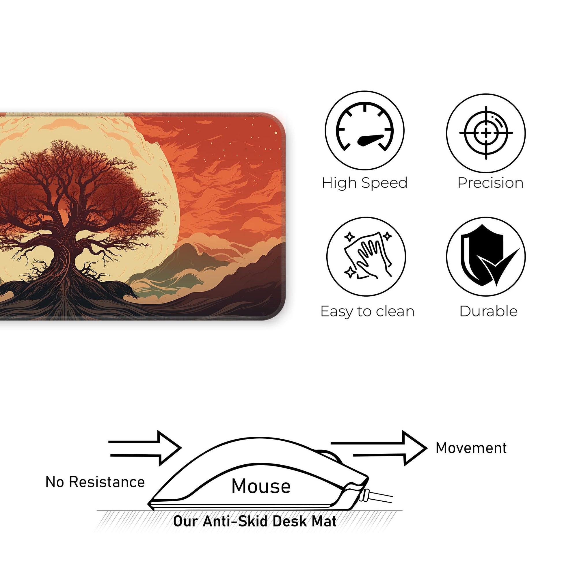 Red Tree Abstract - E-XL Mousepad image 3