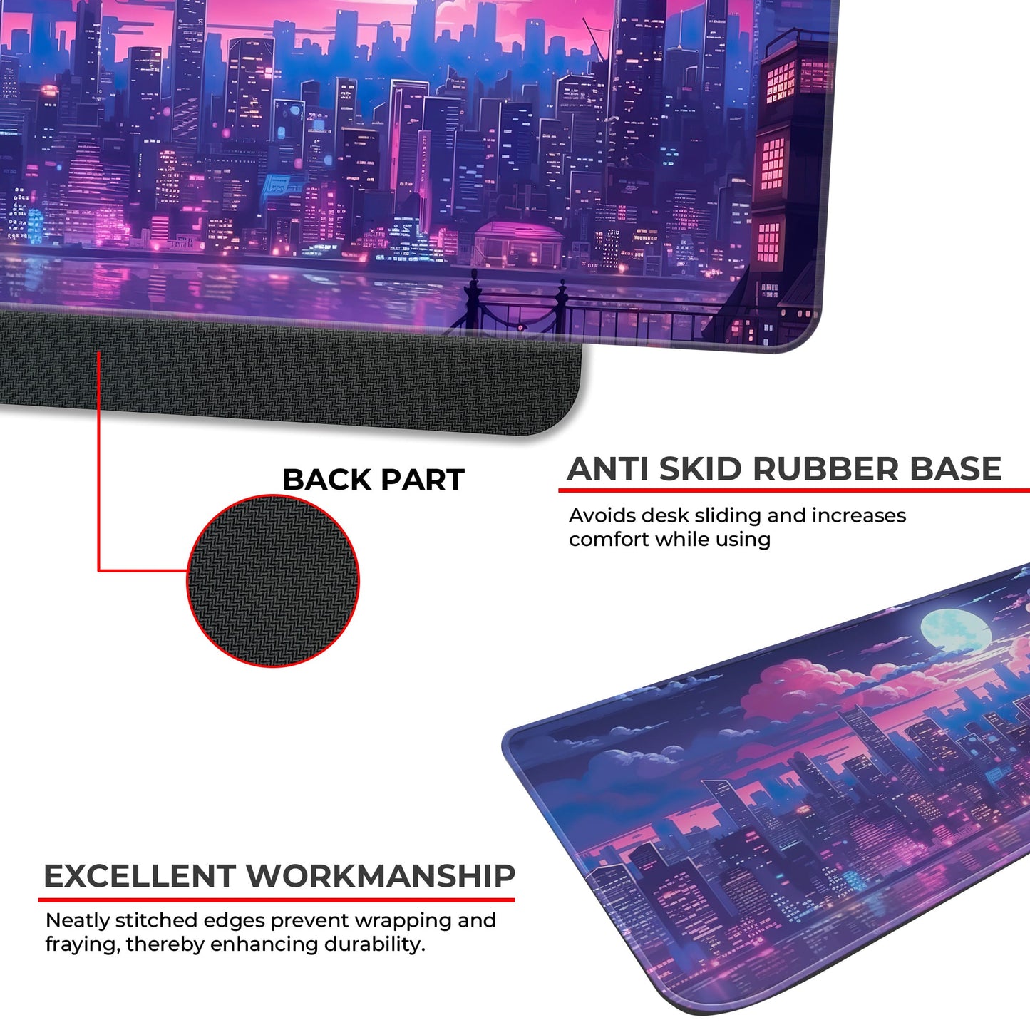 Midnight City Abstract - E-XL Mousepad image 2