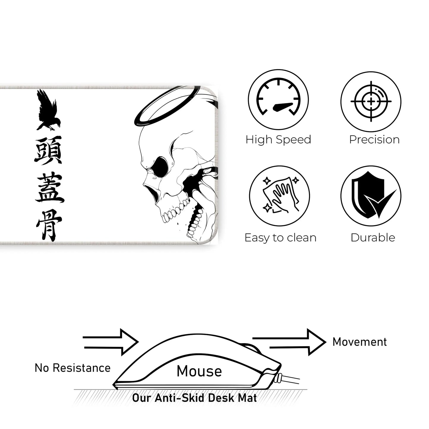 Devil or Angel - White - E-XL Mousepad image 3