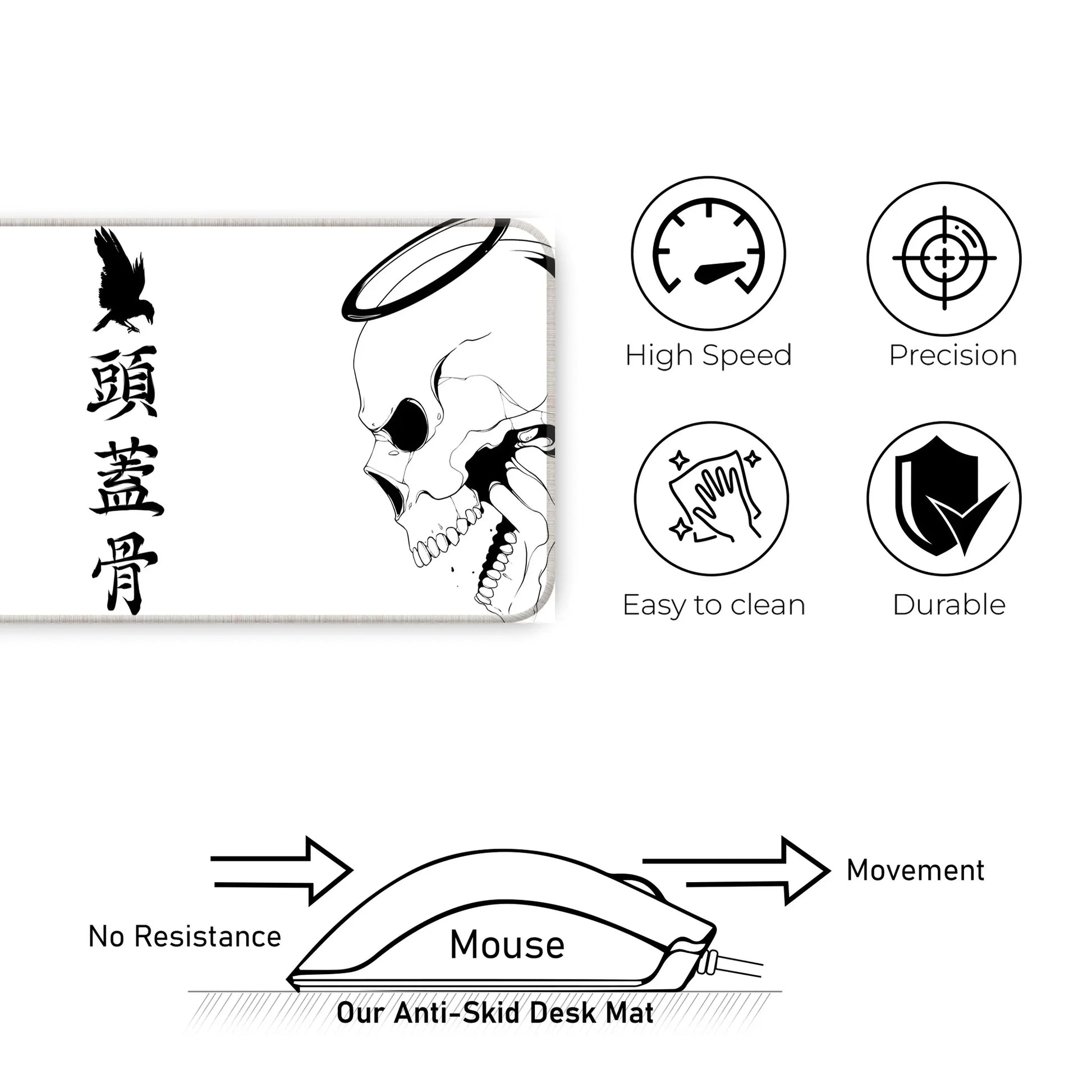 Devil or Angel - White - E-XL Mousepad image 3